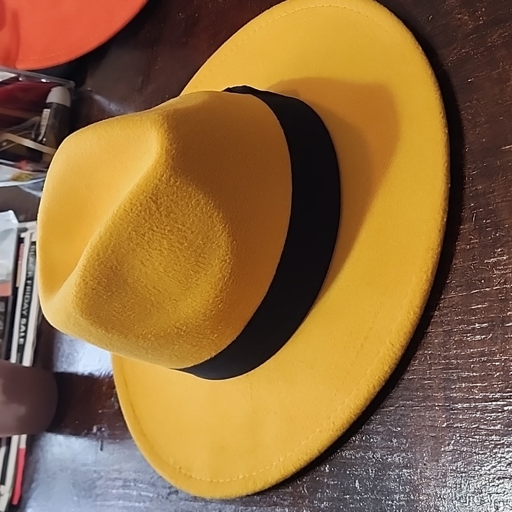 Mustard Gold Color Fedora Hat